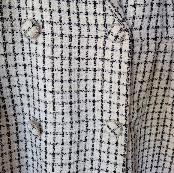 Dynamite xl cream black plaid tweed blazer romper - Picture 5 of 8